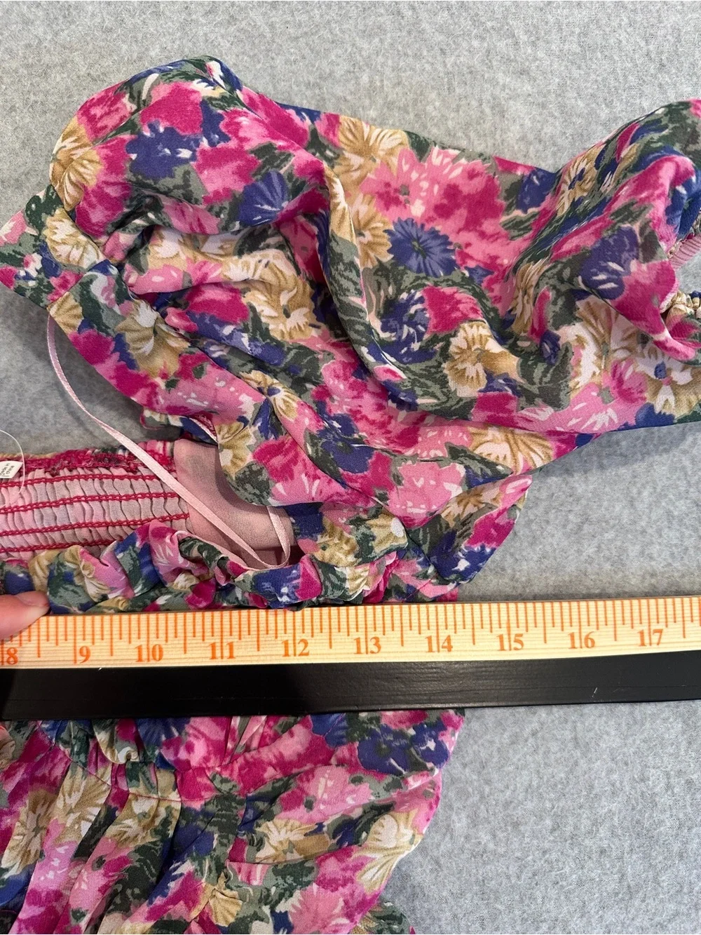 Astr Pink Floral Puff-Sleeve Peplum Blouse